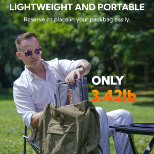 LUMOPAL 60W Foldable Portable Waterproof Solar Panel - Gray